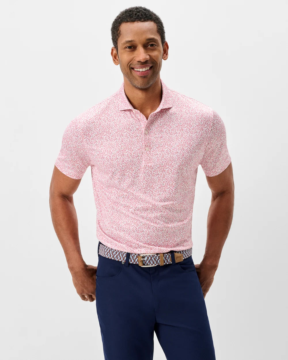 Johnnie-O Performance Jersey Polo: Watercolors: Racing Red