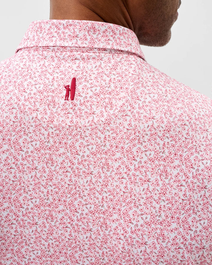 Johnnie-O Performance Jersey Polo: Watercolors: Racing Red