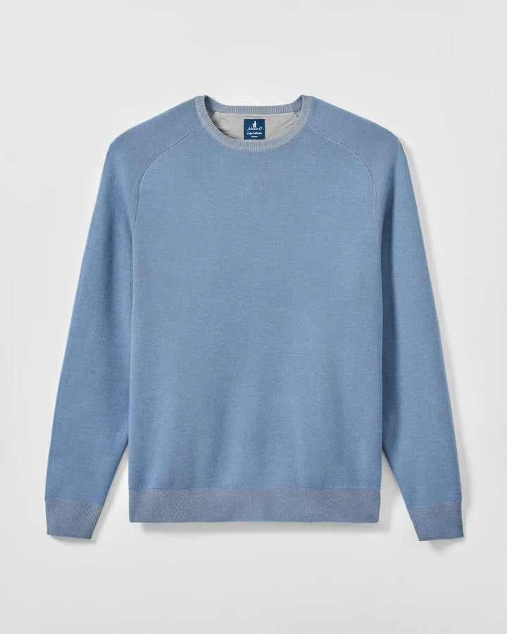 Johnnie-O Plaited Crewneck Sweater: Club Blue