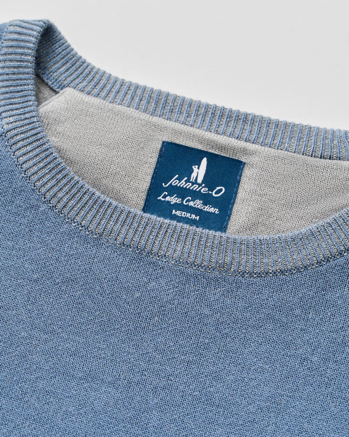 Johnnie-O Plaited Crewneck Sweater: Club Blue