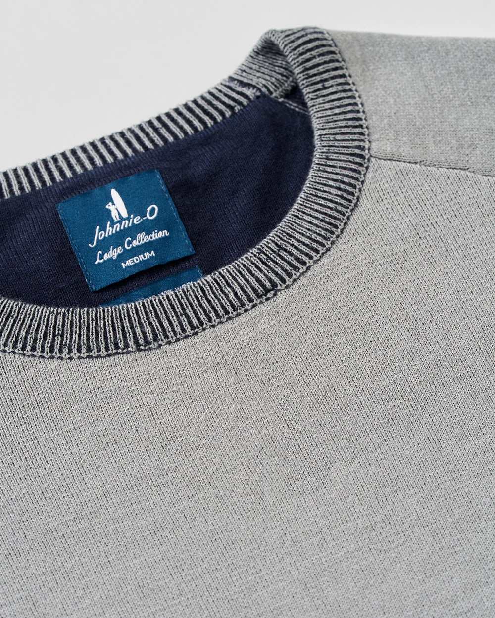 Johnnie-O Plaited Crewneck Sweater: Shark