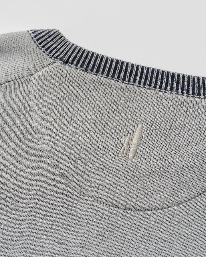 Johnnie-O Plaited Crewneck Sweater: Shark