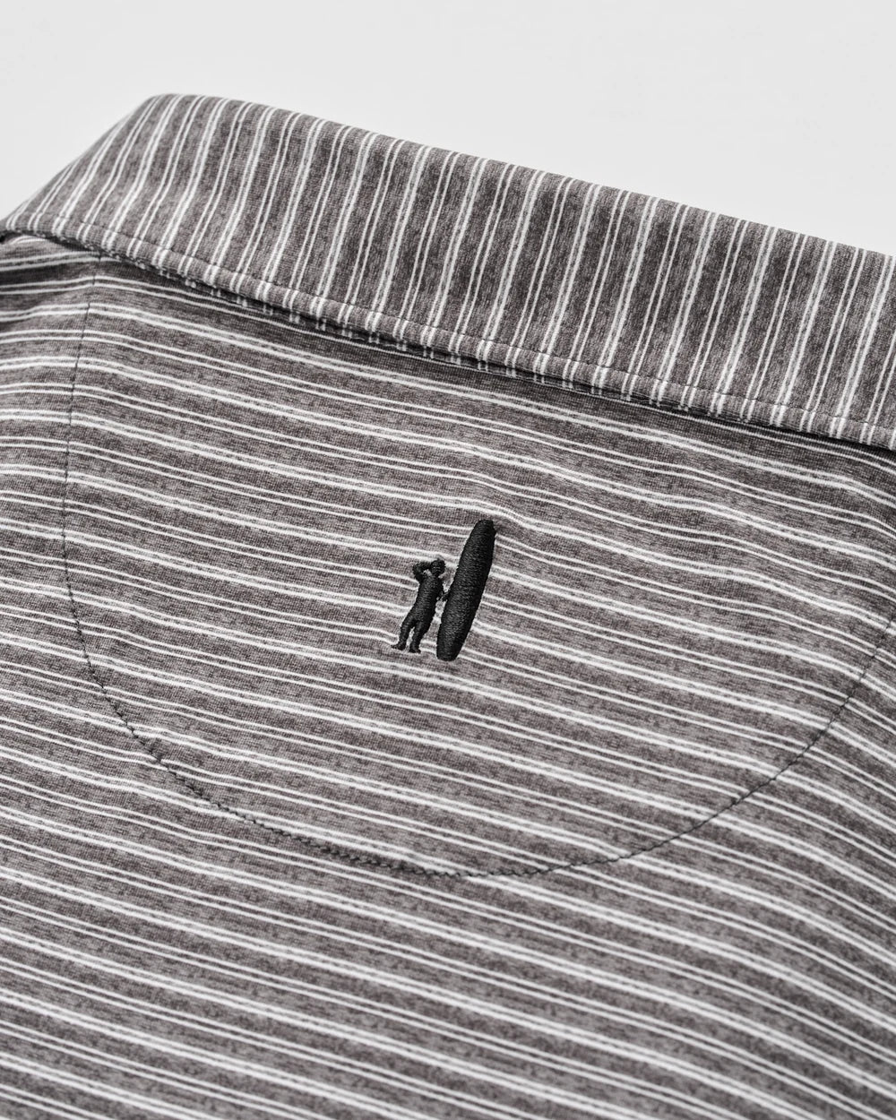 Johnnie-O Performance Featherweight Long Sleeve Polo - Track Stripe: Black