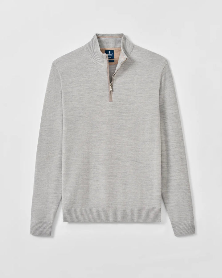 Johnnie-O Raynor Merino 1/4 Zip Sweater: Light Gray