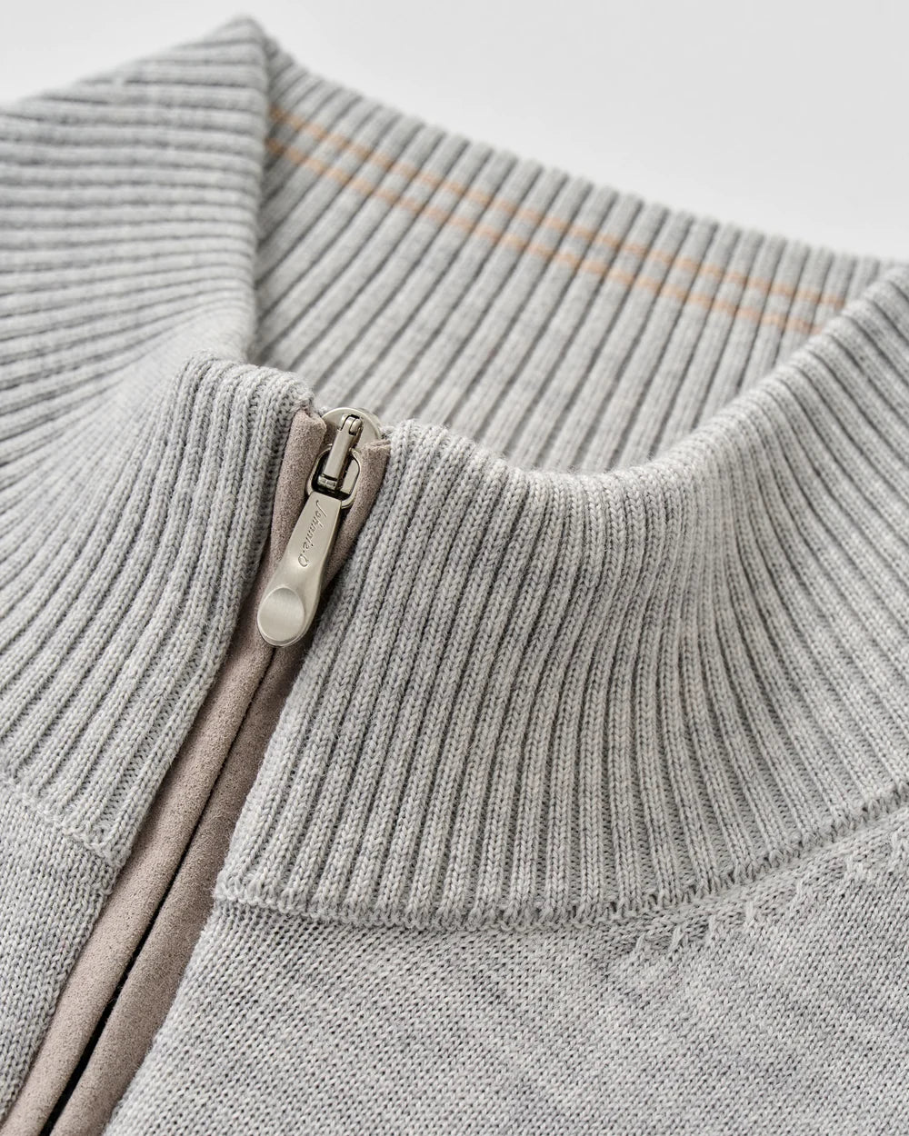 Johnnie-O Raynor Merino 1/4 Zip Sweater: Light Gray