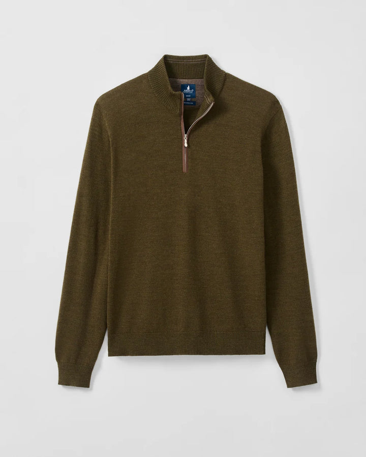 Johnnie-O Raynor Merino 1/4 Zip Sweater: Mallard