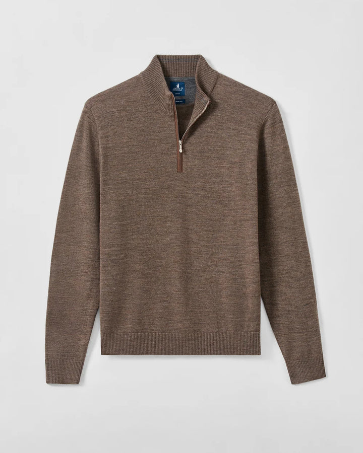 Johnnie-O Raynor Merino 1/4 Zip Sweater: Mocha