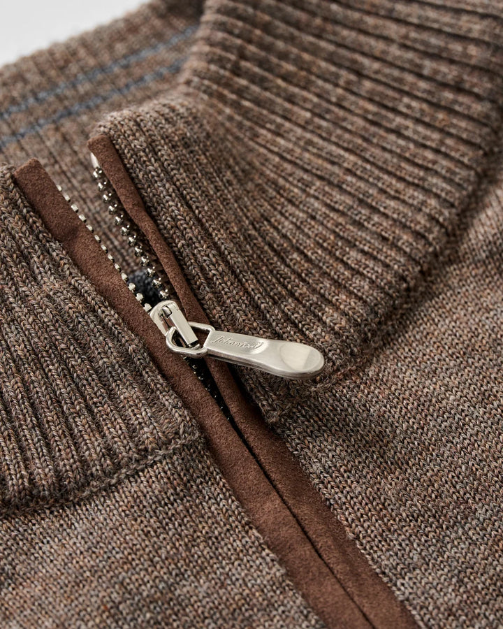 Johnnie-O Raynor Merino 1/4 Zip Sweater: Mocha