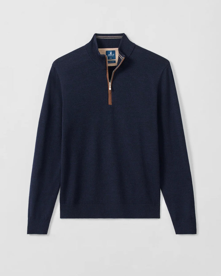 Johnnie-O Raynor Merino 1/4 Zip Sweater: Navy