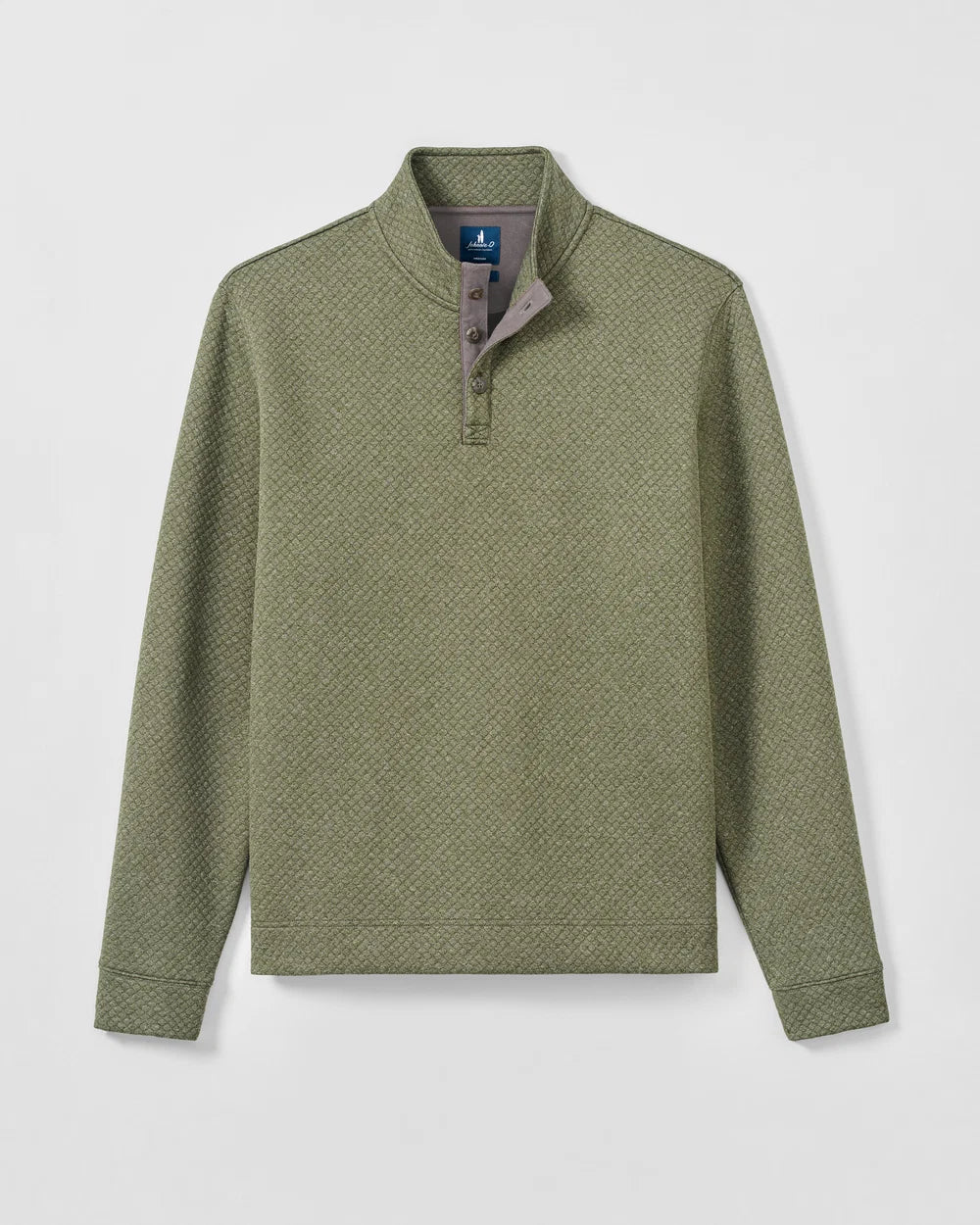 Johnnie-O Rockwells Diamond-Quilted Henley Pullover: Forest