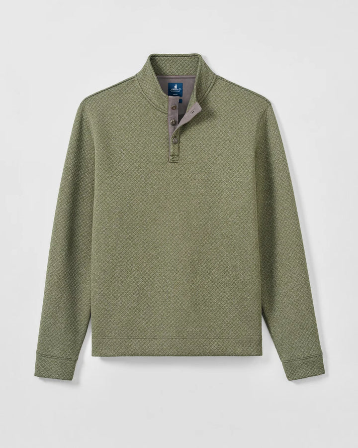 Johnnie-O Rockwells Diamond-Quilted Henley Pullover: Forest