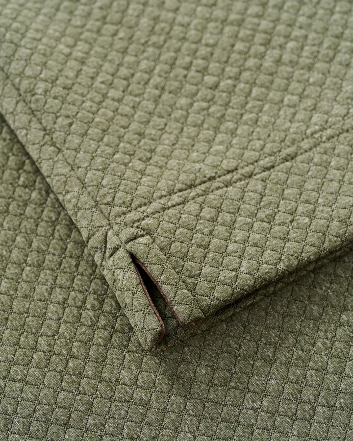 Johnnie-O Rockwells Diamond-Quilted Henley Pullover: Forest