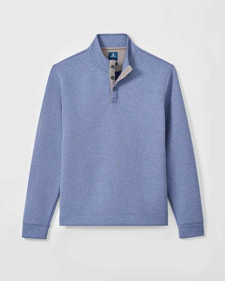 Johnnie-O Rockwells Diamond-Quilted Henley Pullover: Laguna Blue