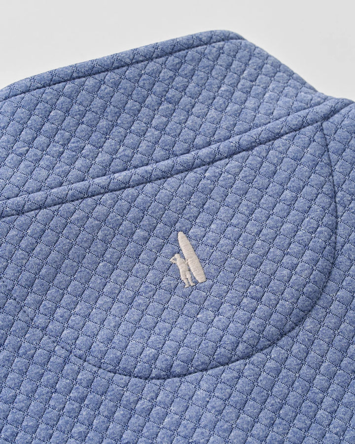 Johnnie-O Rockwells Diamond-Quilted Henley Pullover: Laguna Blue