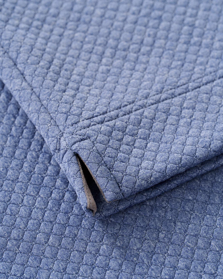 Johnnie-O Rockwells Diamond-Quilted Henley Pullover: Laguna Blue