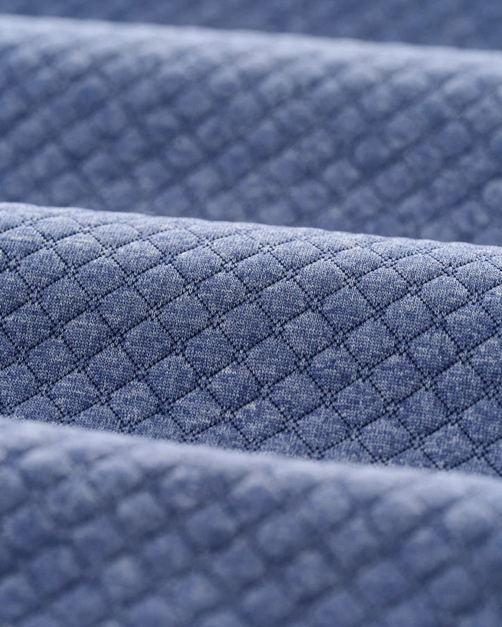 Johnnie-O Rockwells Diamond-Quilted Henley Pullover: Laguna Blue