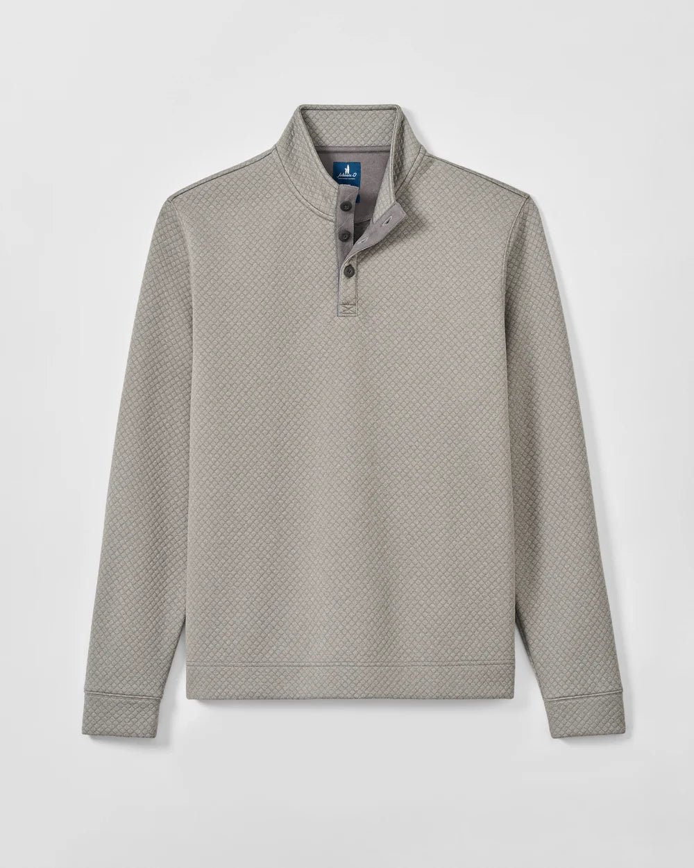 Johnnie-O Rockwells Diamond-Quilted Henley Pullover: Smoke