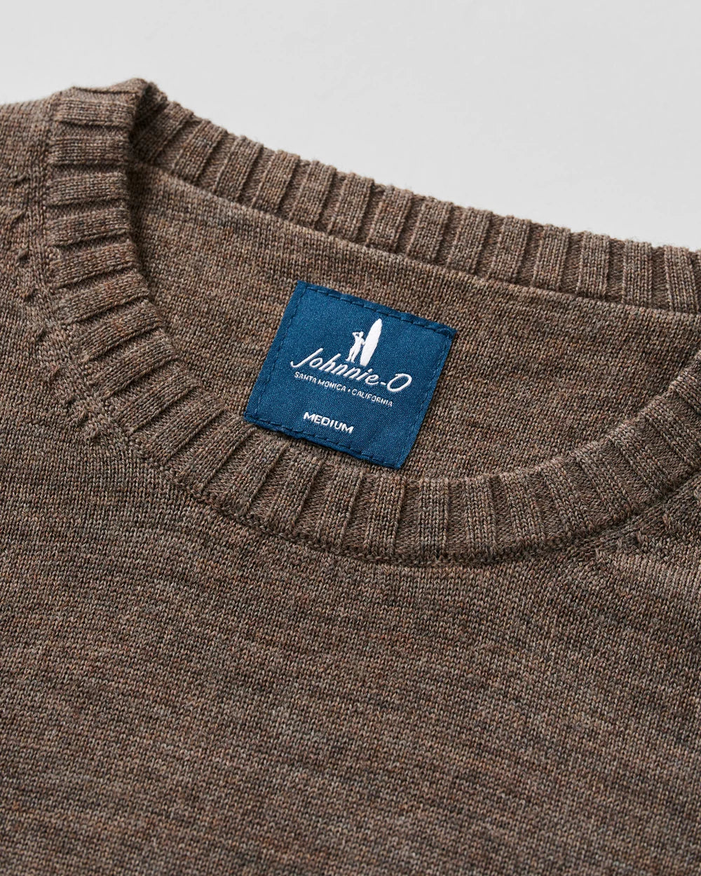 Johnnie-O Ronald Merino Wool Crewneck Sweater: Mocha
