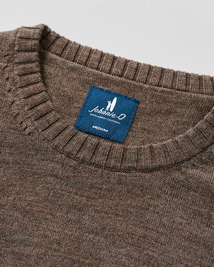 Johnnie-O Ronald Merino Wool Crewneck Sweater: Mocha