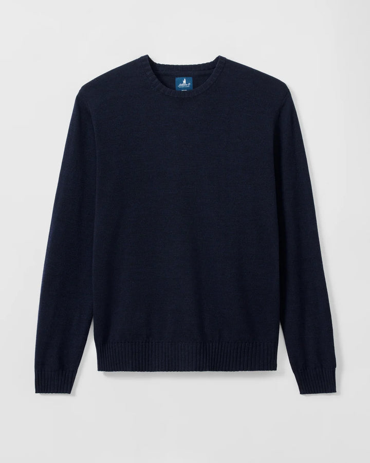 Johnnie-O Ronald Merino Wool Crewneck Sweater: Navy