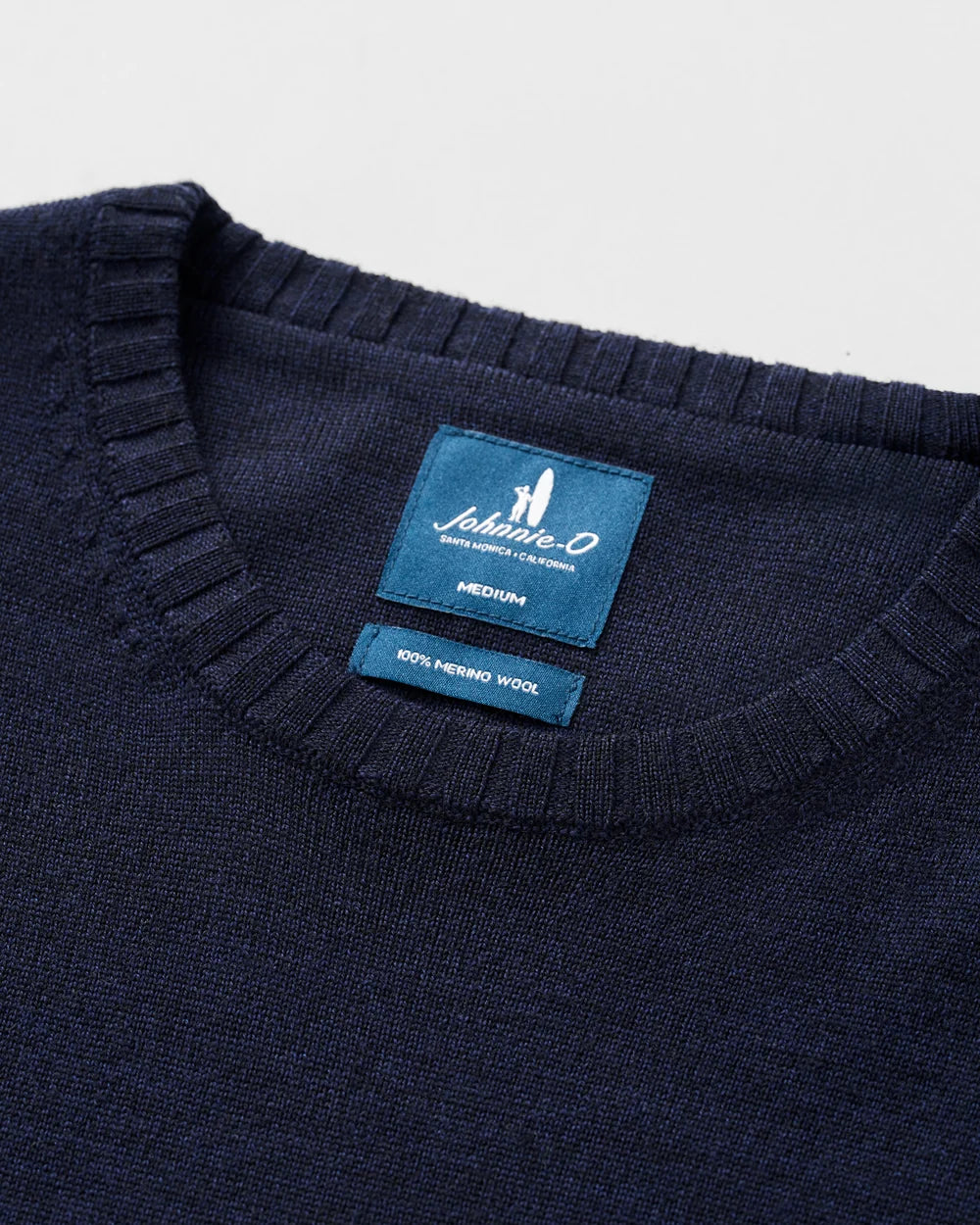 Johnnie-O Ronald Merino Wool Crewneck Sweater: Navy