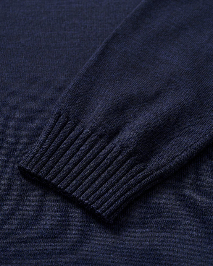 Johnnie-O Ronald Merino Wool Crewneck Sweater: Navy