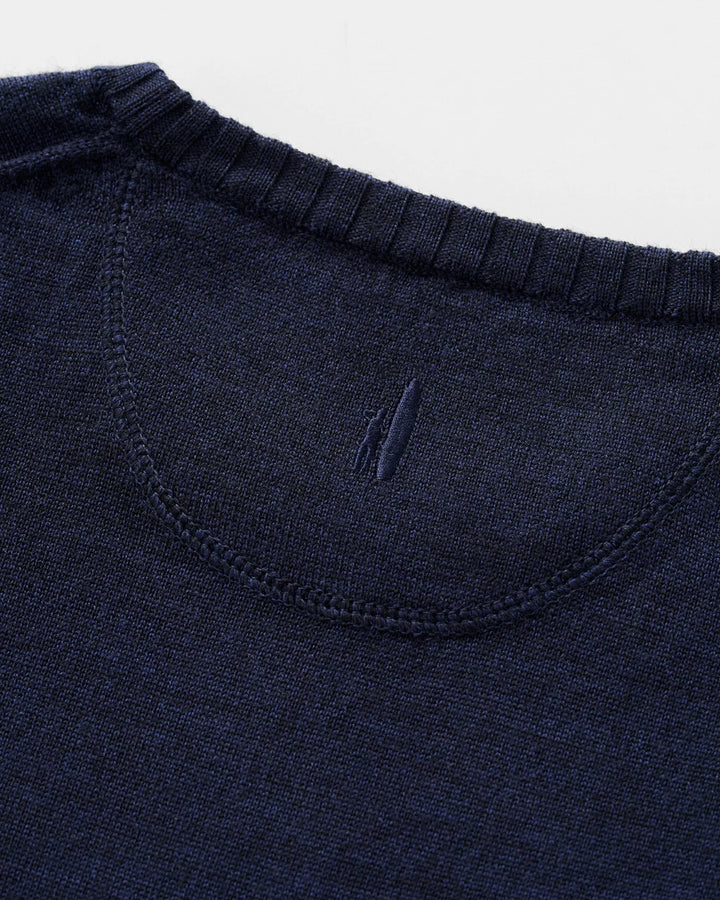 Johnnie-O Ronald Merino Wool Crewneck Sweater: Navy