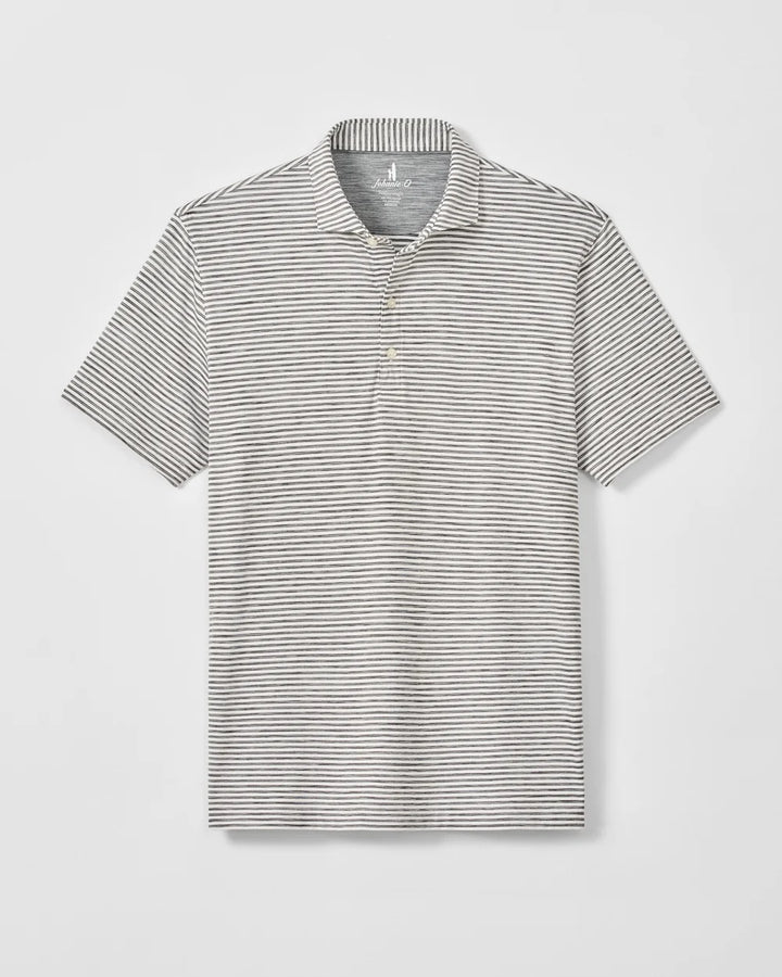 Johnnie-O Seymour Striped Polo: Black