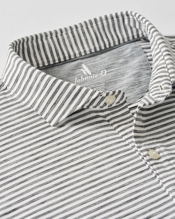 Johnnie-O Seymour Striped Polo: Black