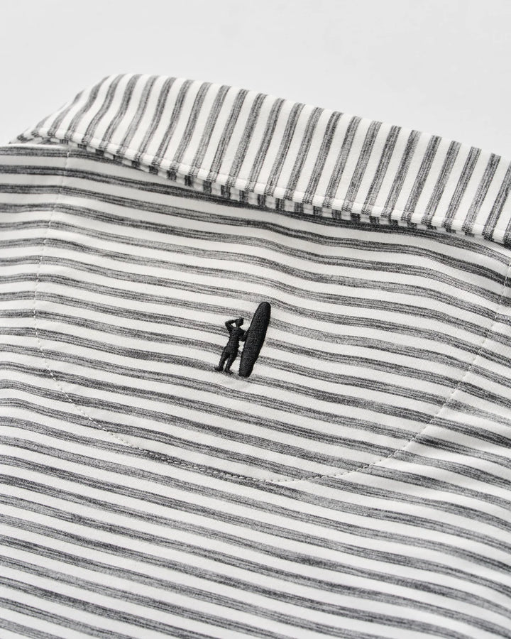 Johnnie-O Seymour Striped Polo: Black