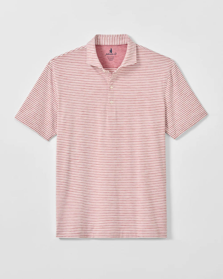 Johnnie-O Seymour Striped Polo: Racing Red