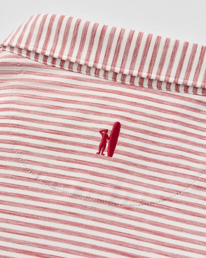Johnnie-O Seymour Striped Polo: Racing Red