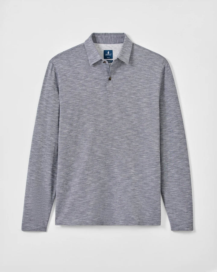Johnnie-O Long Sleeve Slub Pique Polo: Navy