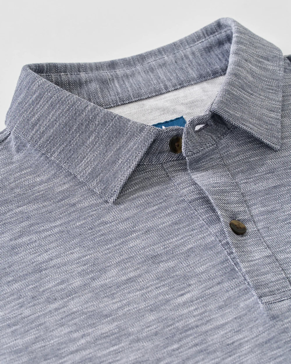 Johnnie-O Long Sleeve Slub Pique Polo: Navy