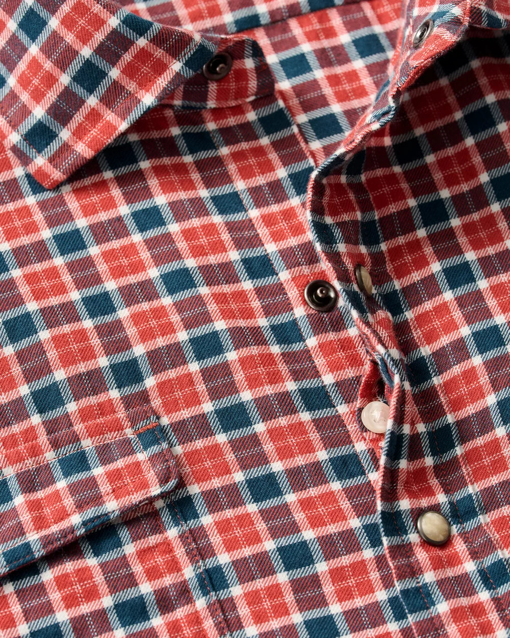 Johnnie-O Snap Button Down Check: Malibu Red