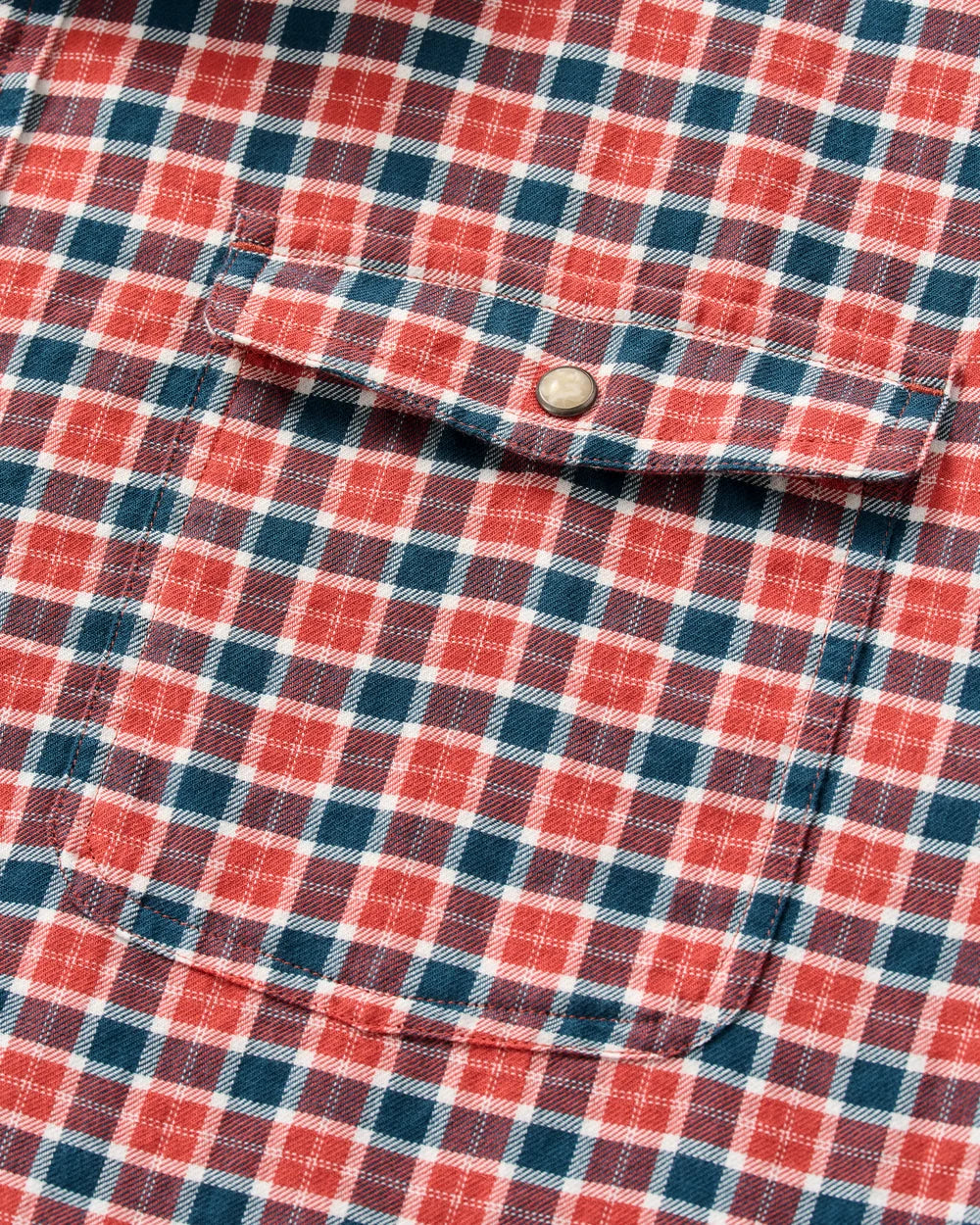 Johnnie-O Snap Button Down Check: Malibu Red