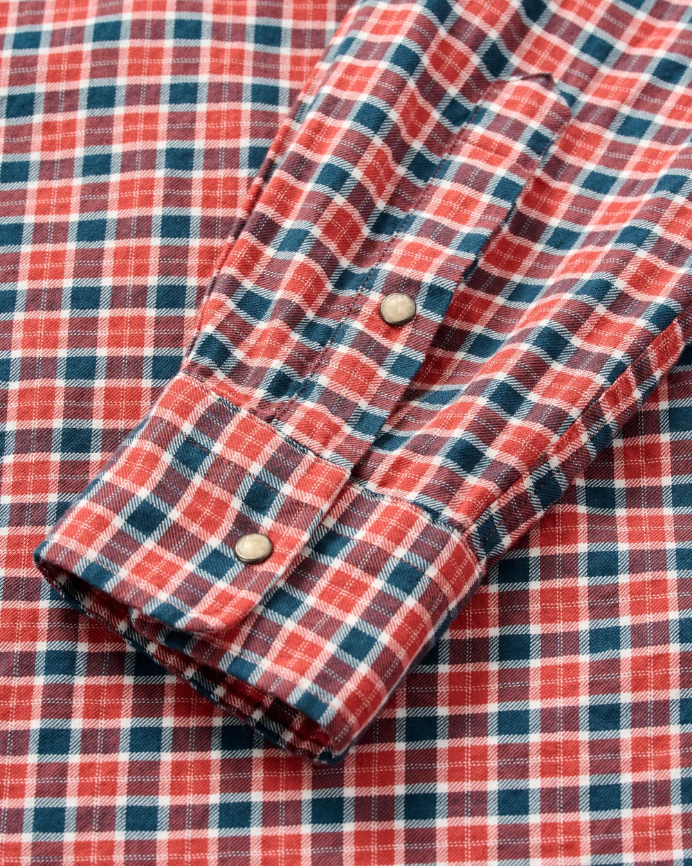Johnnie-O Snap Button Down Check: Malibu Red
