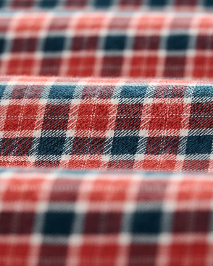 Johnnie-O Snap Button Down Check: Malibu Red