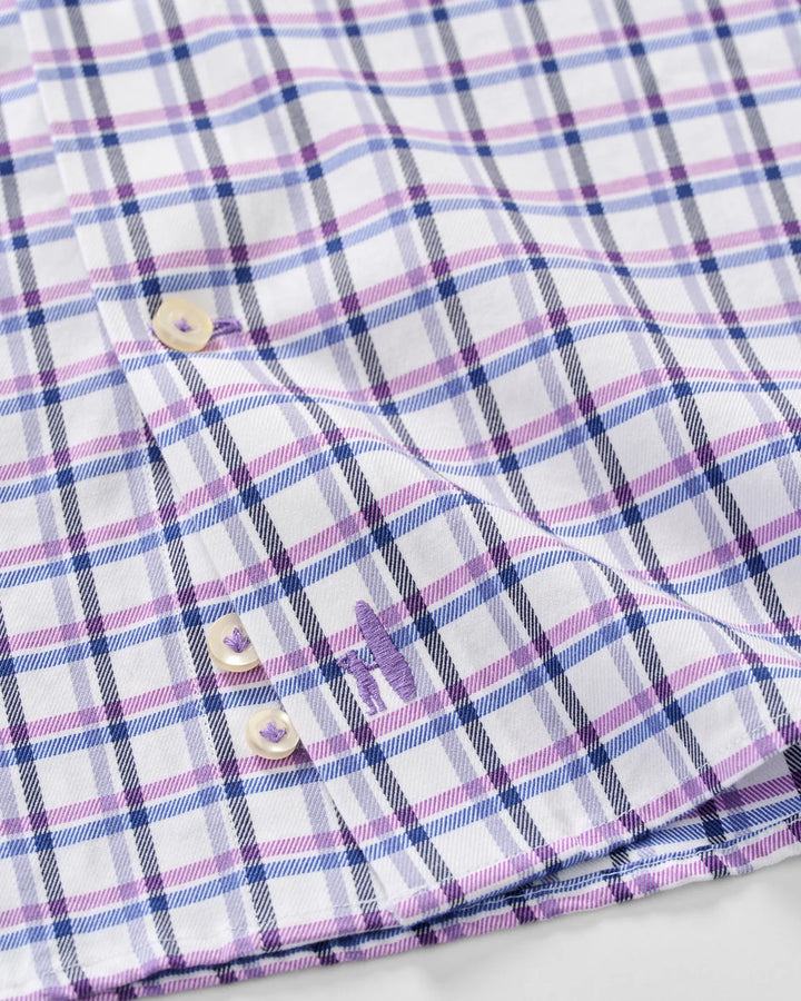Johnnie-O Top Shelf Stretch Twill Button Down Shirt - Bipane: Violet