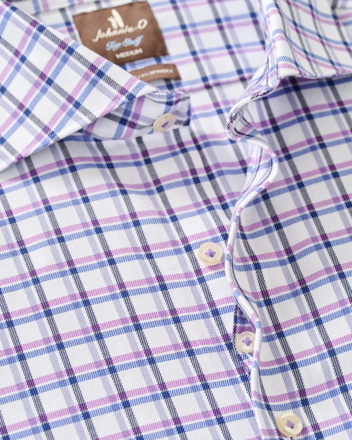 Johnnie-O Top Shelf Stretch Twill Button Down Shirt - Bipane: Violet