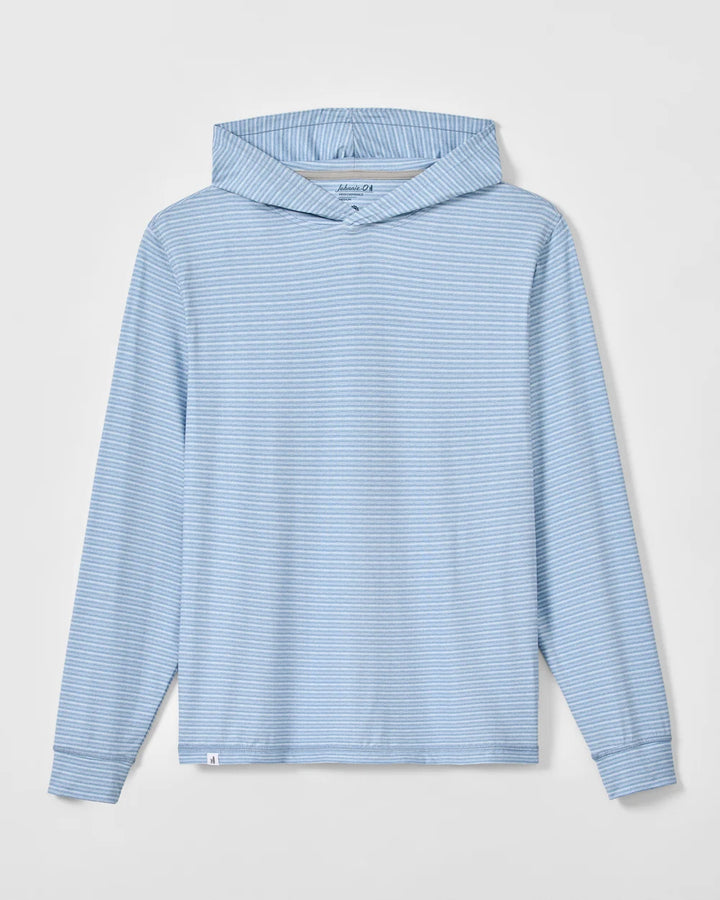 Johnnie-O Talon Featherweight Performance Stripe Hoodie: Carbon Fiber
