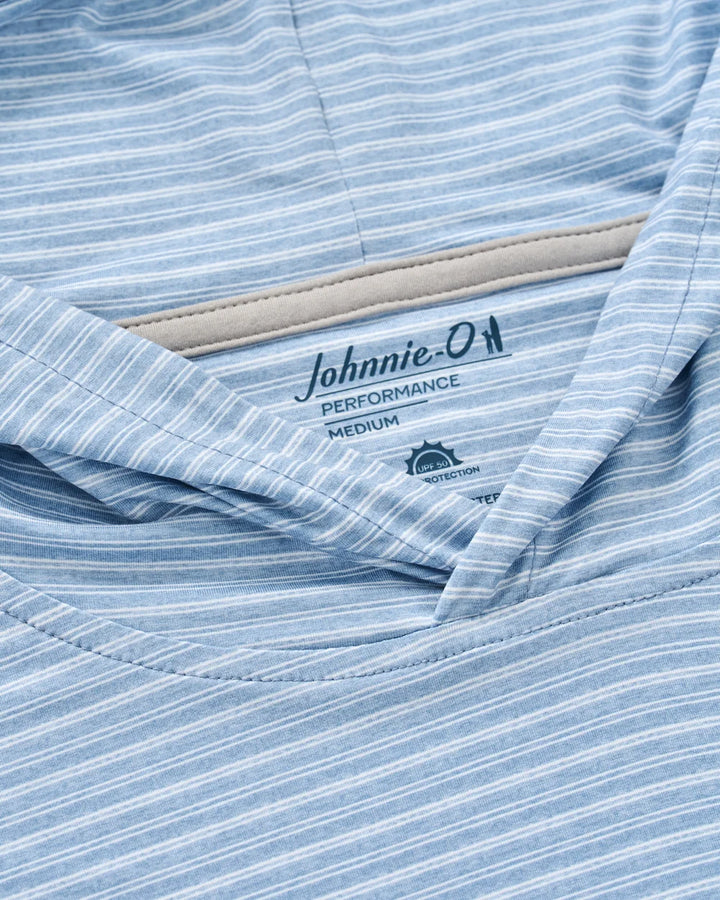 Johnnie-O Talon Featherweight Performance Stripe Hoodie: Carbon Fiber
