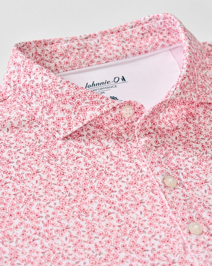 Johnnie-O Performance Jersey Polo: Watercolors: Racing Red