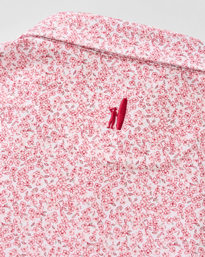 Johnnie-O Performance Jersey Polo: Watercolors: Racing Red