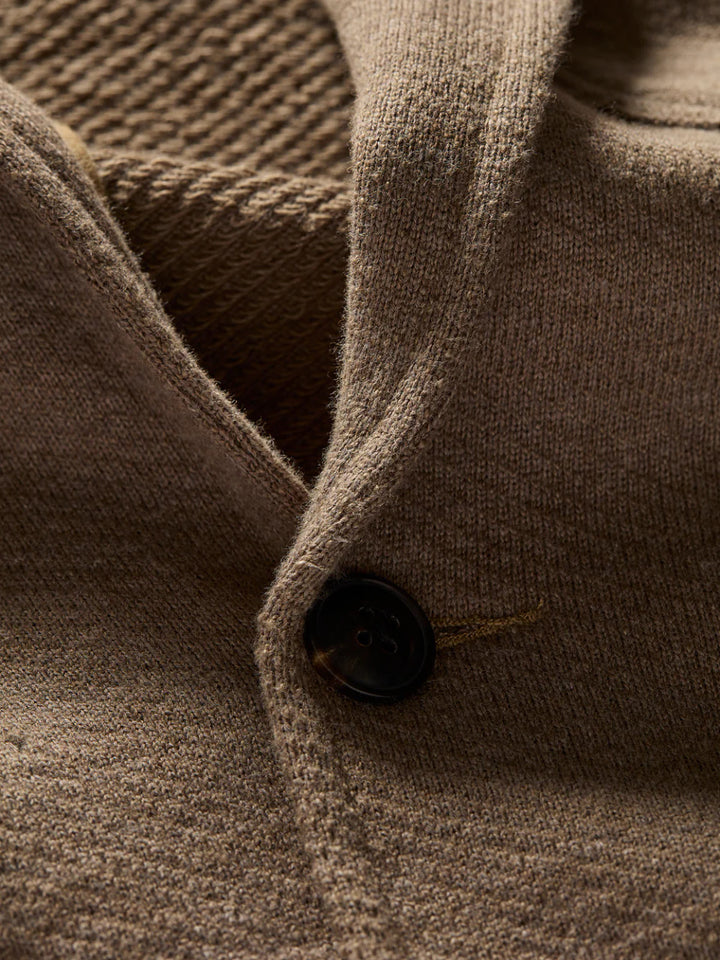 Faherty Inlet Knit Blazer: Walnut Melange