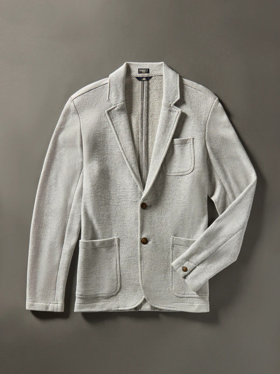 Faherty Inlet Knit Blazer: Heather Grey