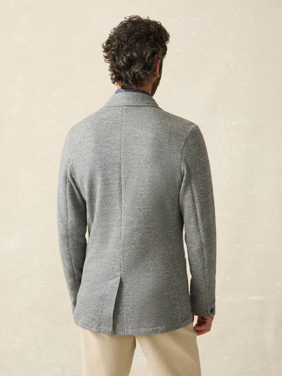 Faherty Inlet Knit Blazer: Medium Grey Melange