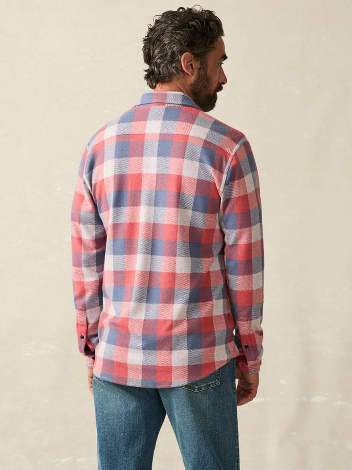 Faherty Legend™ Sweater Shirt: Cherry Blue Buffalo