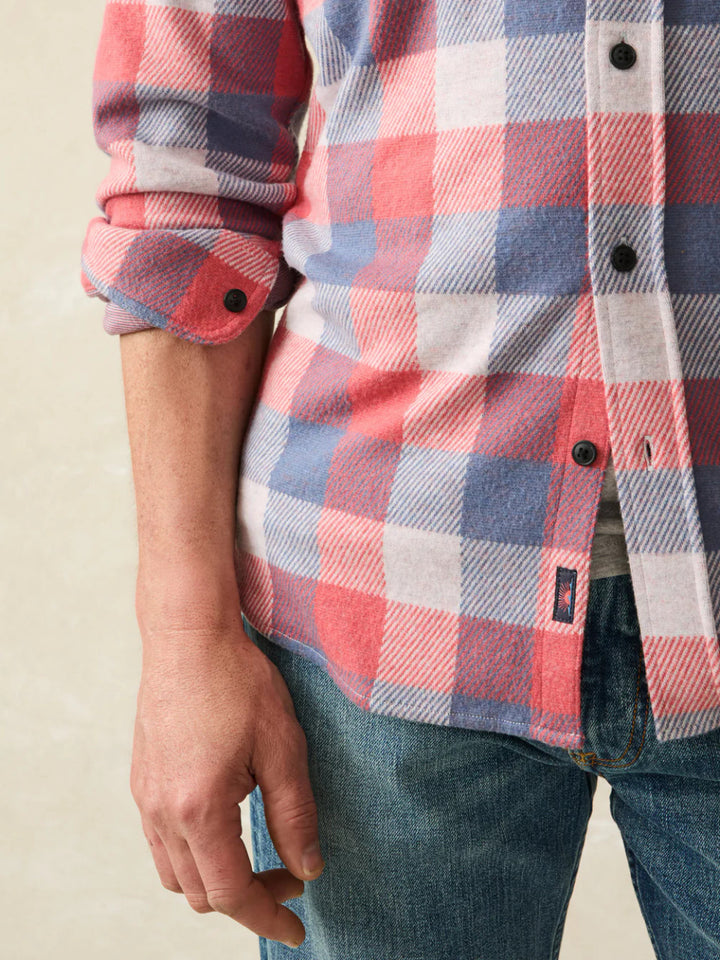 Faherty Legend™ Sweater Shirt: Cherry Blue Buffalo