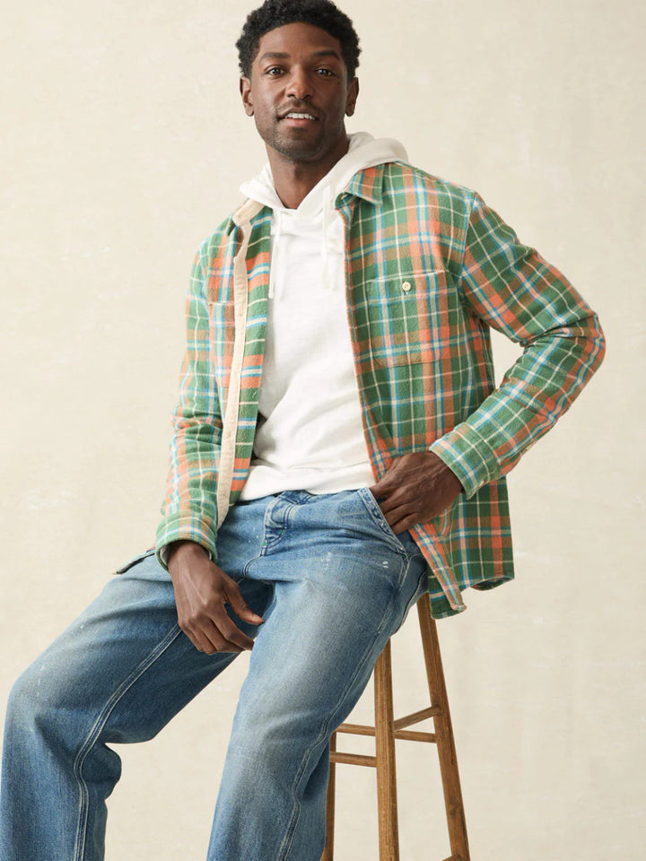 Faherty Surf Flannel: Forest Hollow Plaid